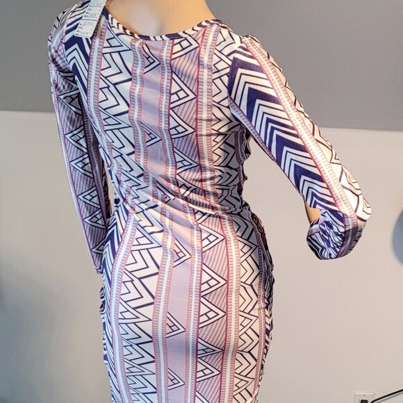 Sexy Women Multi White/Purple Medium Club Party Cocktail Dress SL9100 - Picture 4 of 6